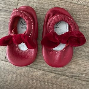 Freshly picked red bow shoes